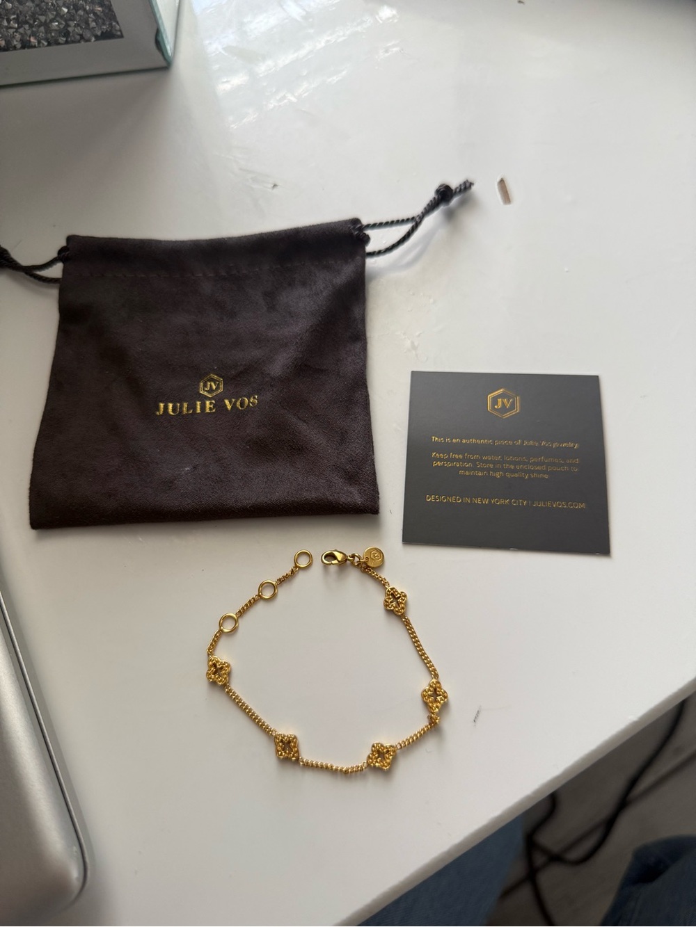 Julie Vos Gold Floral Link Bracelet - Gold